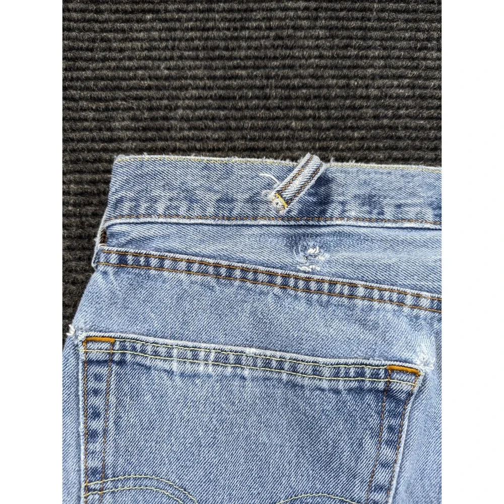 Levi's 505 Regular Fit Jeans Mens 38 Blue Denim Logo Straight Leg Mid Rise